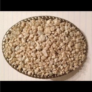 Vintage White Turqouise Cowboy Cowgirl Belt Buckle 4x3
